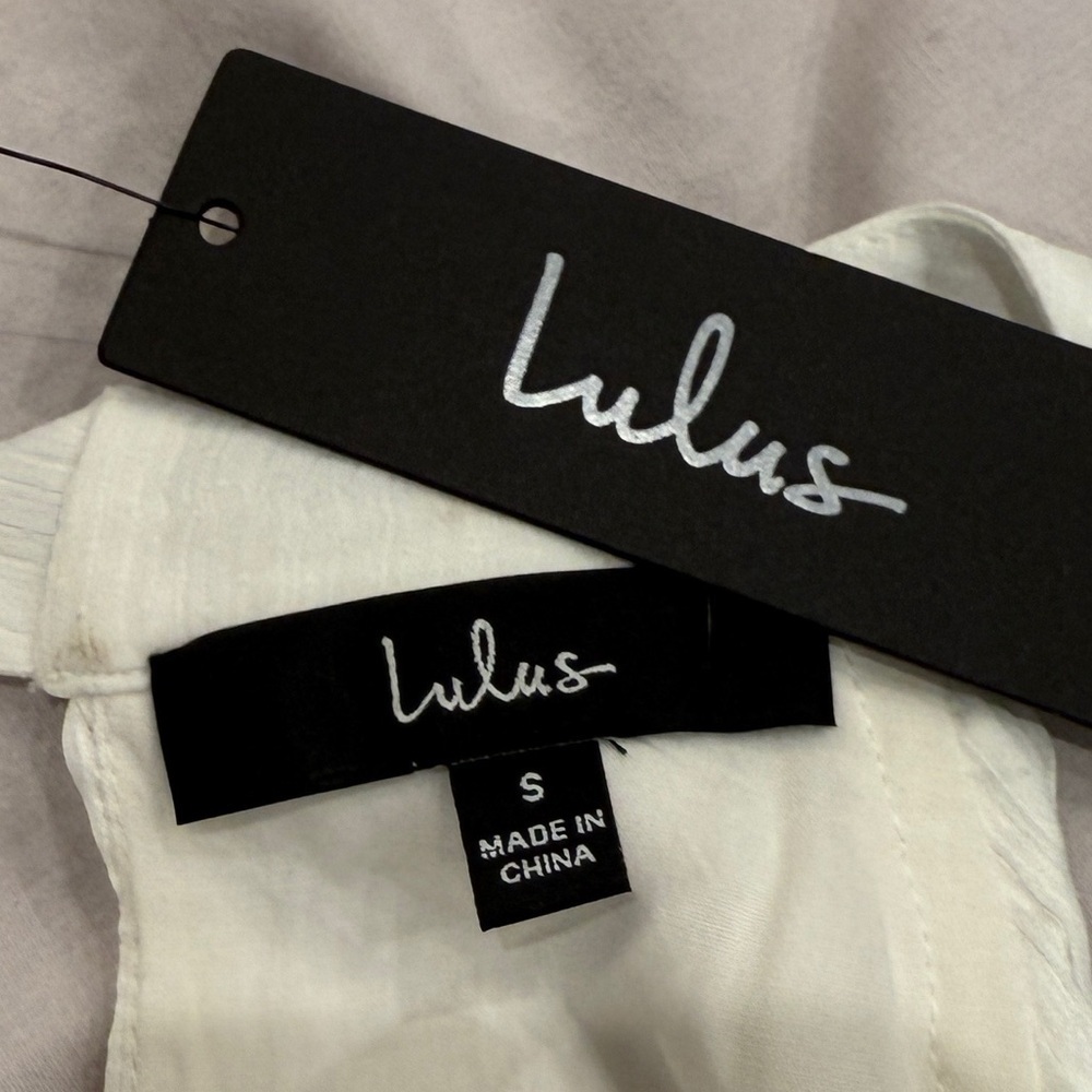 Lulus White Pleated Halter Dress Size Small NWT - Picture 8 of 8